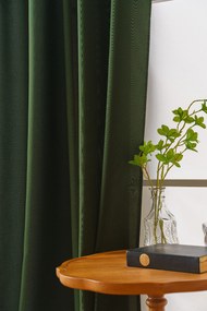 Függöny OXFORD LIGHT 140x250 cm, sötétzöld Felfüggesztés: Fém gyűrűk