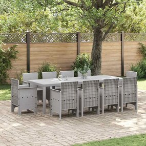 Kert étkező szett 11 pcs Világosszürke Polt rattan