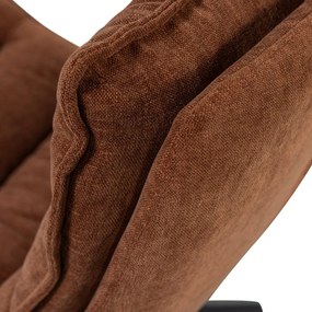 Barna forgó zsenília fotel lábtartóval Kube – WOOOD