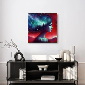 Kép álomszerű galaxis és sziluett