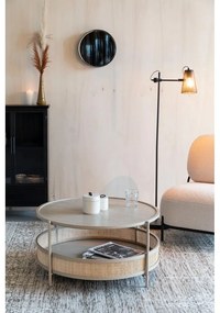 Bézs-natúr színű kerek dohányzóasztal ø 80 cm Makoto – White Label