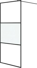 vidaXL fekete selyemmatt ESG üveg zuhanyfal 90 x 195 cm