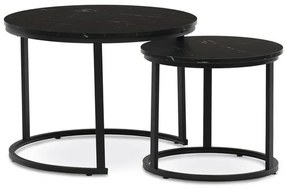 Konferenciaasztalok szett, fekete márvány, 2 db