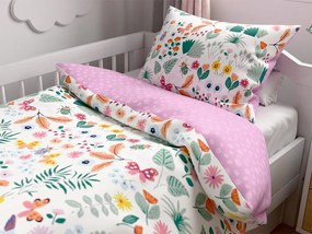 Krepp ágynemű kiságyba Renforcé LUNETTA rózsaszínű Ágyneműhuzat mérete: 45 x 65 cm | 90 x 140 cm