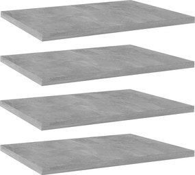 vidaXL 4 db betonszürke szerelt fa könyvespolc 40 x 30 x 1,5 cm