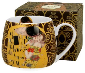 Klimt porcelán nagy bögre díszdobozban A Csók barna 430 ml