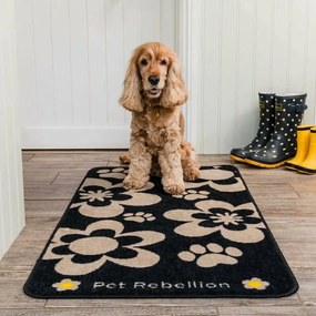 PET REBELLION Futópad XL Flowers Black, 57 x 110cm