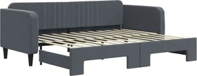 vidaXL sötétszürke kihúzható bársony heverő 90 x 200 cm