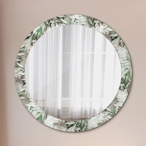 Kerek díszes tükör Akvarell levelek fi 80 cm