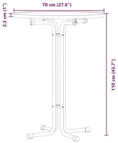 fehér étkezőasztal szerelt fa és acél Ø70x110 cm