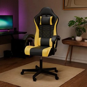 Juskys HyperSeat irodai szék - fekete/sárga
