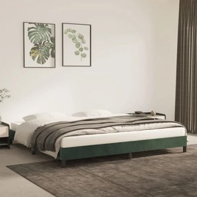 Sötétzöld bársony ágykeret 200x200 cm