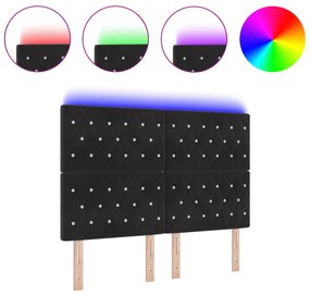 LED Fejtámla Fekete 72 cm Velúr
