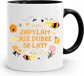 Születésnapra 50 50-es 50-es Bögre Fekete Ajándék fényképes nyomattal