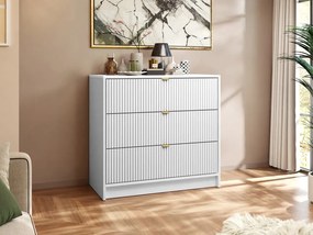 Komód Rozoma 3SZ (fehér velvet + arany) . 1103673