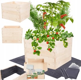 Magasított ágyás zöldséges láda virágtartó impregnáló 45x60x60