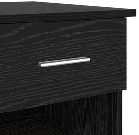 Íróasztal Tárolóval Fekete Tölgy 90x49.5x75 cm Rétegelt fa
