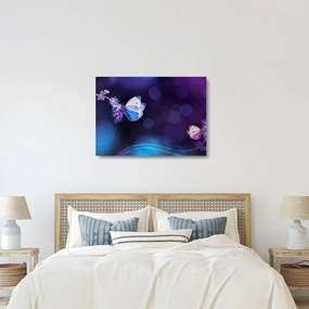 Kép - Pillangók a levendulán (üvegen) (70x50 cm)