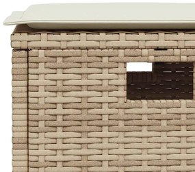 6 részes bézs polyrattan kerti ülőgarnitúra párnákkal L-alakú
