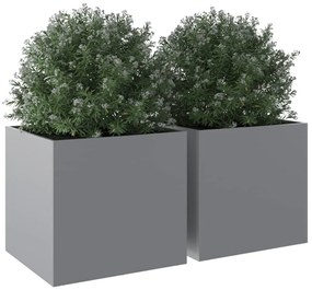 vidaXL 2 db ezüstszínű horganyzott acél növénytartó 49x47x46 cm