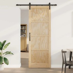 Csúszóajtó Természetes és fekete 83 x 232 cm