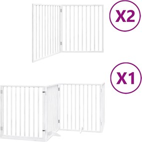 vidaXL fehér nyárfa 8 paneles összecsukható kutyakapu ajtóval 640 cm
