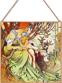 Alfons Mucha - Chocolat Mexicain üvegkép, falikép