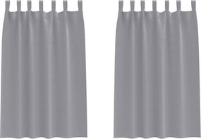 vidaXL Fekete Függöny Gyűrűkkel 2 pcs Világosszürke 175 x 140 cm
