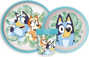 Bluey Tropical csúszásmentes étkészlet, micro műanyag szett