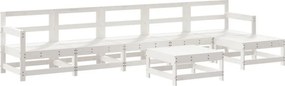 vidaXL 7 részes fehér tömör fenyőfa kerti ülőgarnitúra