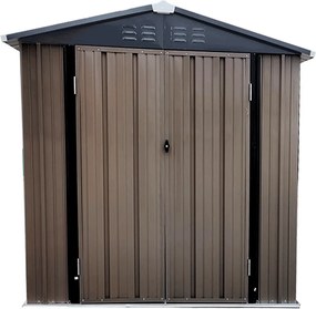 Pléh kerti szerszámos ház, barna/antracit, 2x1,3 m, RADOL