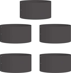 vidaXL Ültető gyűrű 5 pcs Fekete 40 x 40 x 20 cm