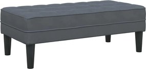 vidaXL pad párnával Sötétszürke 113 x 57 x 39 cm Bársony