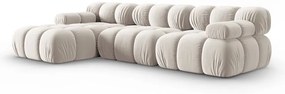 Bézs bársony moduláris sarokkanapé (bal oldali) Bellis – Micadoni