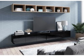Nappali fal Calabria C33 BLACK (fekete + artisan tölgy) (világítás nélkül). 1051577