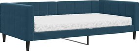 vidaXL kék bársony heverő matraccal 100 x 200 cm