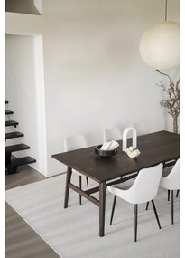 Sötétbarna étkezőasztal tölgyfa dekorral 100x220 cm Plainfield – Rowico