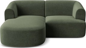 Zöld bársony sarokkanapé (bal oldali-heverő résszel) Campi – Cosmopolitan Design