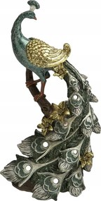 Dekorációs figura Páva 29 cm kék-arany 181031