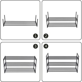 Fekete cipősszekrény VARIO 92x55 cm