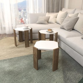 Dohányzóasztal Lori - White, Walnut