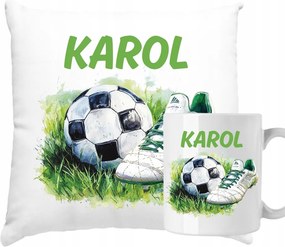 Labdarúgó párna és bögre névvel Szett