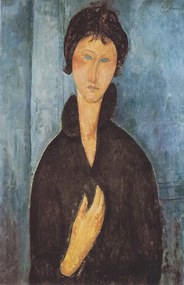 Reprodukció Woman with Blue Eyes, c.1918, Amedeo Modigliani