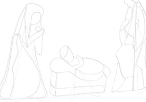 Világító Betlehemi Jelenet 550 LED-del Sokszínű 112 x 72 cm PVC