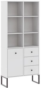 Üveges Vitrin Fehér Színben. LINEA 77x33x180 cm.