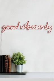 Műanyag LED-es fali dekoráció, Good Vibes Only - Red