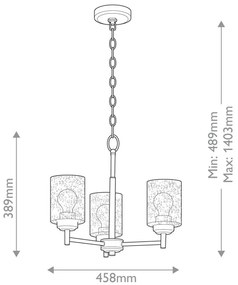 Kichler KL-WINSLOW3-NBR - Csillár láncon WINSLOW 3xE27/60W/230V réz