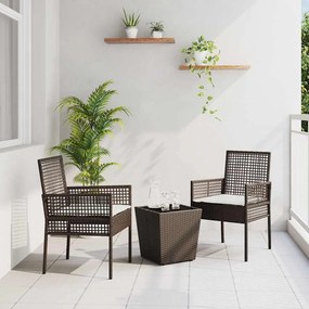 vidaXL Kert Bistro Készlet 3 pcs Barna polirattan