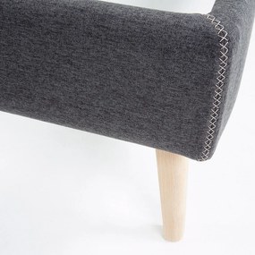 Lydia sötétszürke kárpitozott ágy, 90 x 190 cm - Kave Home