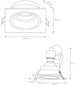 Lucide 22959/01/30 - Beépíthető lámpa EMBED 1xGU10/50W/230V